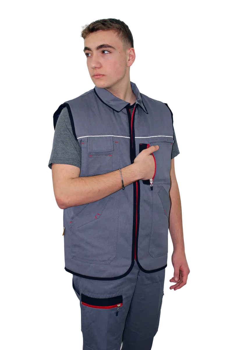 HK.GABARDİN KIŞLIK YELEK-FERMUARLI MODEL
