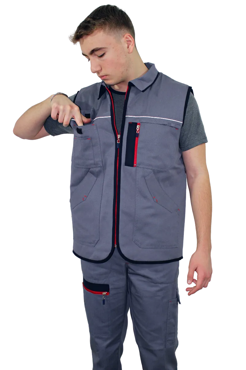 HK.GABARDİN KIŞLIK YELEK-FERMUARLI MODEL görsel 2