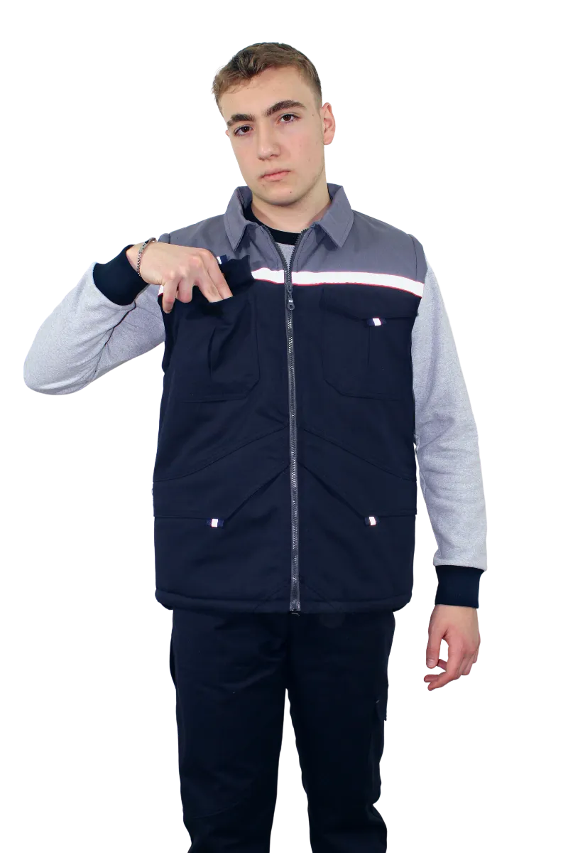 HK.GABARDİN KIŞLIK YELEK-PLUS MODEL görsel 3